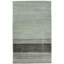 Tapis rayé en laine tissé à la main gris et vert clair 5 pi x 8 pi