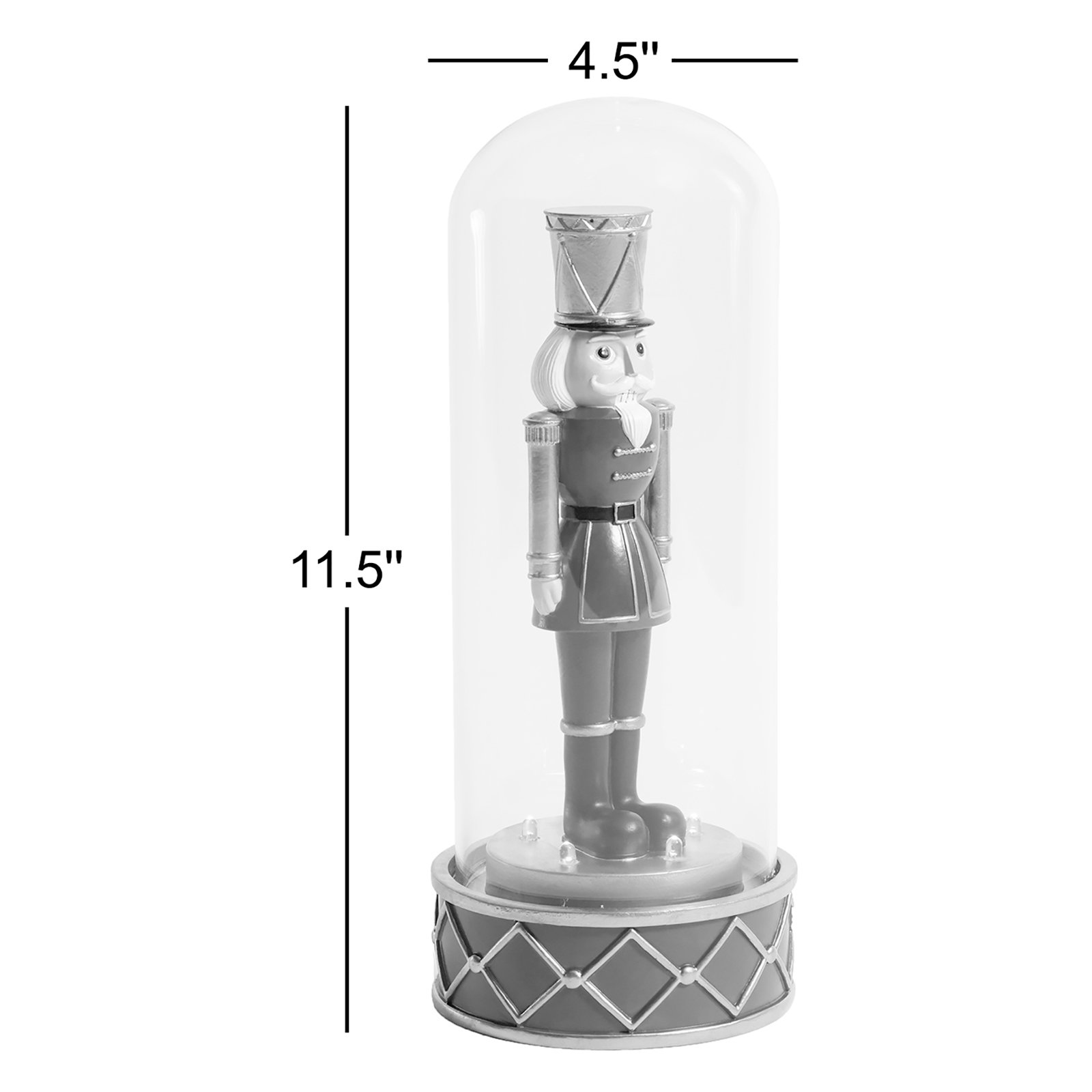 LED Soldier Cloche Christmas Tabletop Ornament