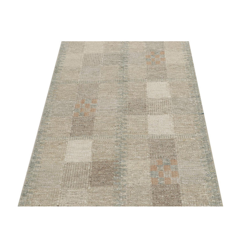 Scandinavian Wool Geometric Area Rug, Runner 2'6" x 10'
