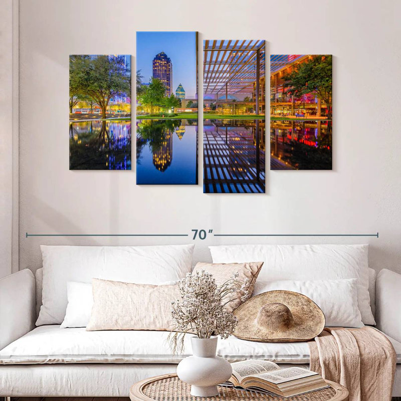 Paysage urbain du centre-ville de Sireci Dallas, H 32 po x l 52 po