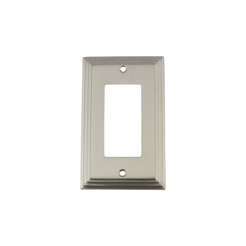 Deco 1-Gang Rocker Wall Plate, Satin Nickel