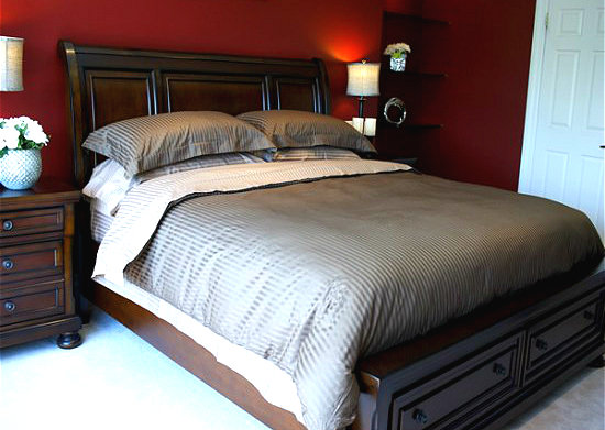 Ensemble de housse de couette à rayures damassé, Simple, Noir