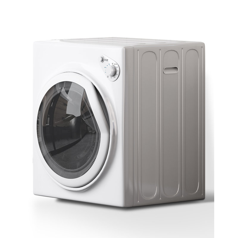 Sécheuse électrique compacte à chargement frontal de 3,6 pieds cubes avec cuve en acier inoxydable, 4 modes et panneau de commande facile, blanc