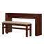 Ensemble de table de bar cannelée à hauteur de comptoir pour 2 personnes, table de salle à manger avec tabouret de bar rembourré en tissu avec pieds en bois massif, table de salle à manger derrière le canapé pour déjeuner - cerise-131125451-131125452-131125458-131125461