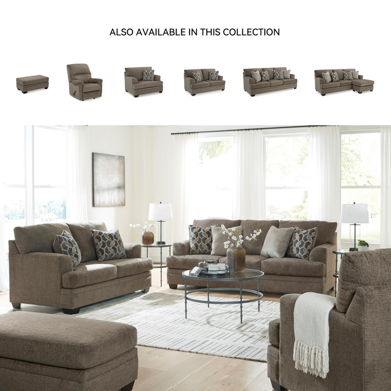 Fiarvale Upholstered 92'' Sofa, Brown 100% Polyester