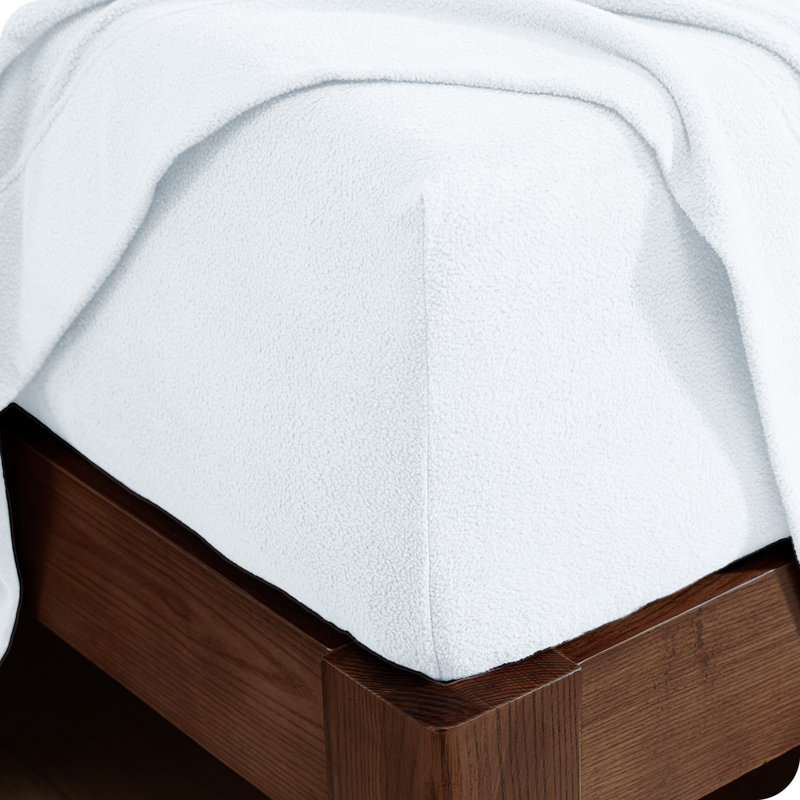 King Size White Microfiber Flannel Deep Pocket Fitted Sheet