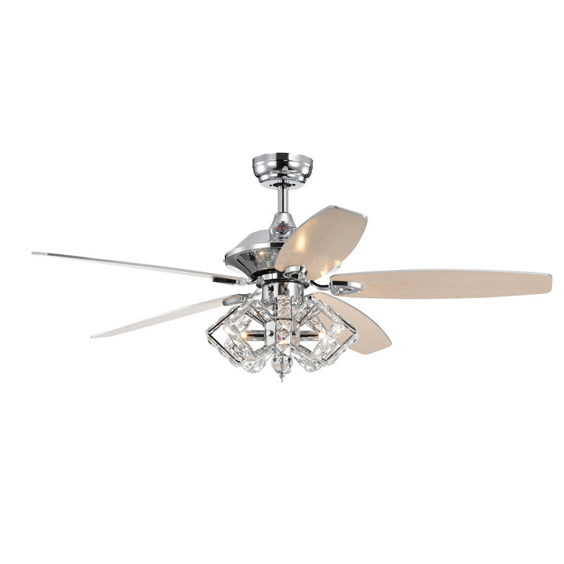 Ventilateur de plafond 52 pales en cristal 52 po avec télécommande et ensemble d'éclairage inclus