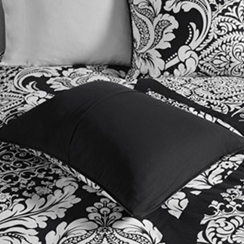 7 Piece Printed Comforter Set Black