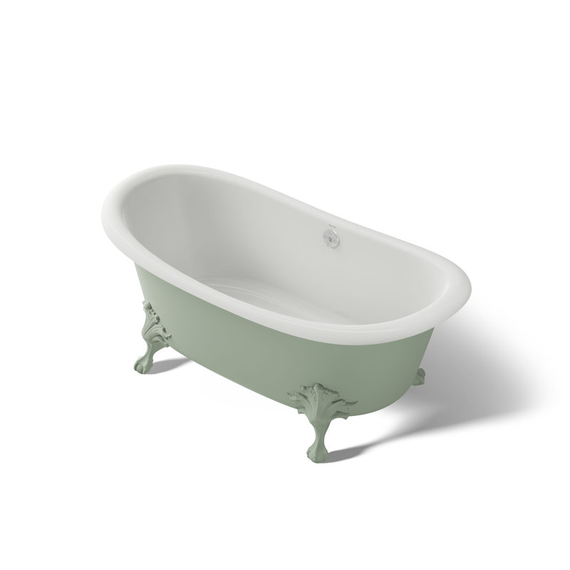 Artifacts 66-1/8 In. X 32-1/2 In. Freestanding Bath, Gray/White