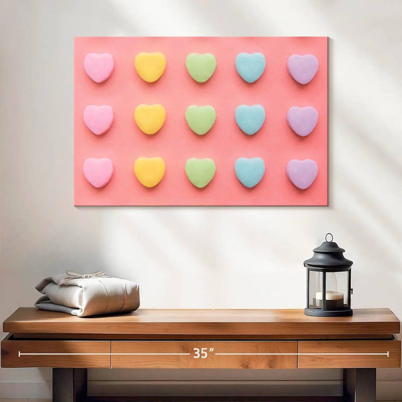 Hardie Pastel Hearts, 34" H x 51" W