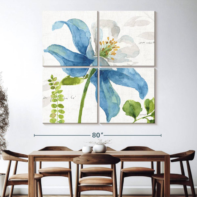 Jardin Harnek bleu et vert II, H 74 po x l 74 po