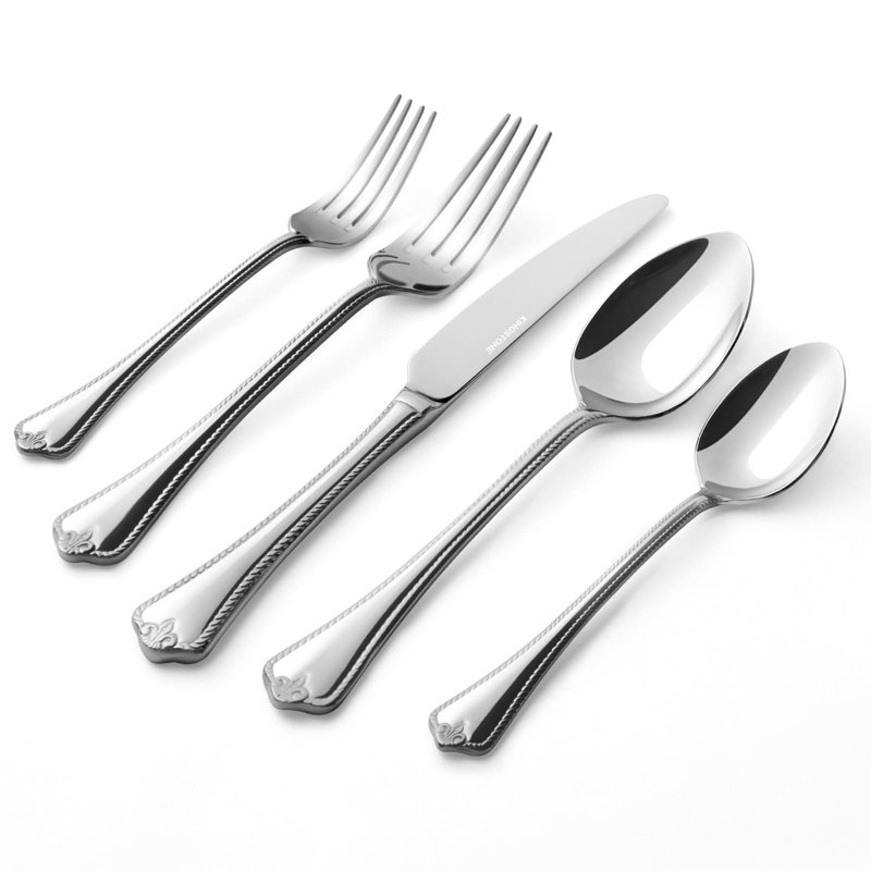 Ensemble de couverts 20 pièces en acier inoxydable pour 4, 18/10 couverts de qualité alimentaire avec poli miroir, va au lave-vaisselle pour la maison, la cuisine, le mariage et la fête