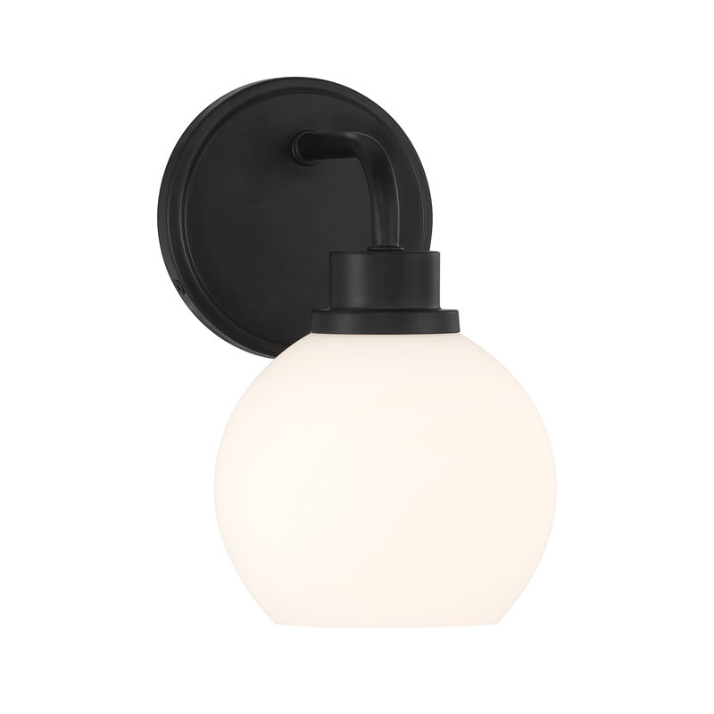Applique murale 1 lumière Meridian en noir mat, Noir
