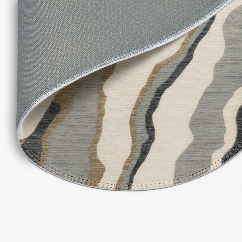 Tapis intérieur et extérieur gris Nature, Rond 5 pi