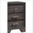 Contemporary Solid Wood 3-Drawer Dark Gray Bedroom Nightstand