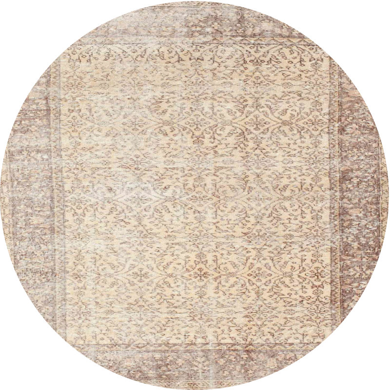 Surface beige contemporaine tapis, Rond 3 pi