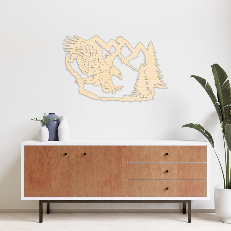 Handmade Wall Decor on ACM, 20" H x 32" W x 0.25" D, White