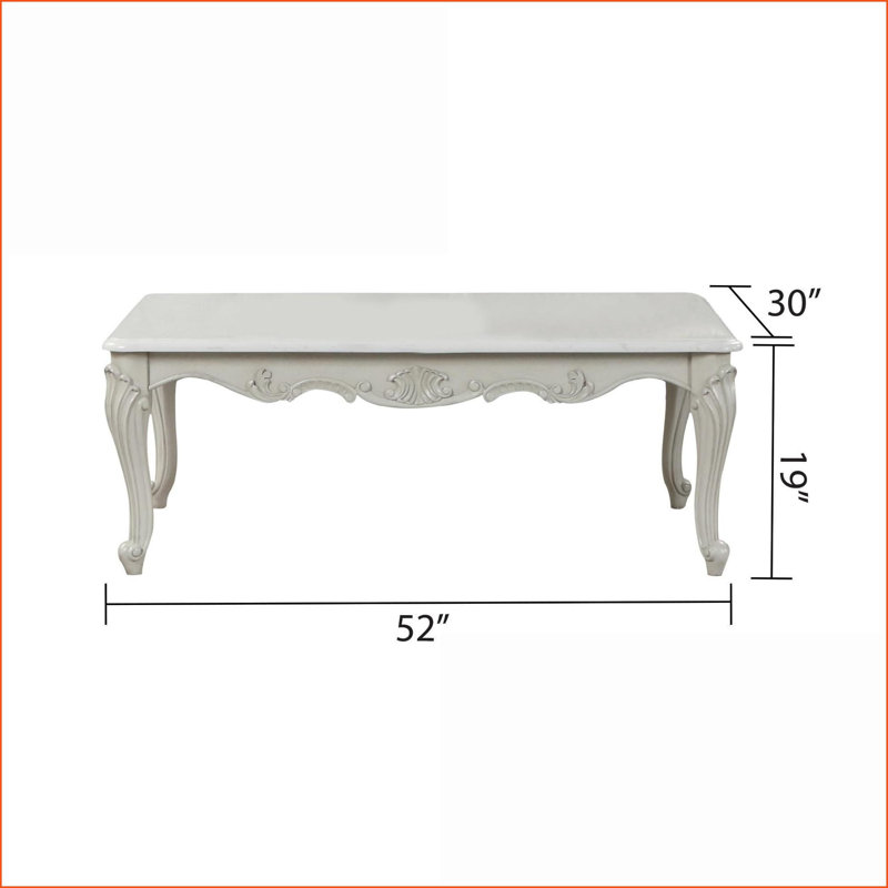 Table basse traditionnelle en bois gris pour le salon, surface spacieuse et amp; Aucun assemblage requis