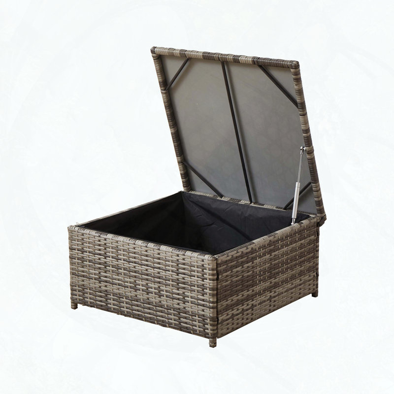Hand-Woven Wicker Patio Sofa with Cushions