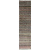 Multicolored Alchemy Contemporary Wool Silk Blend Runner - 3' x 12'6"