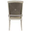 Salle à manger glamour 5 pièces en argent: table et 4 chaises d'appoint avec chaises rembourrées argentées