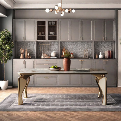 Premium Durable Rock Slab Stainless Steel Table