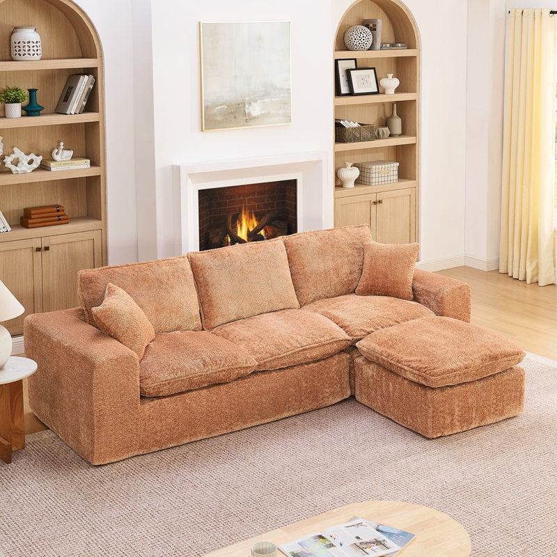Comfy Cloud Couch avec coussins, Orange