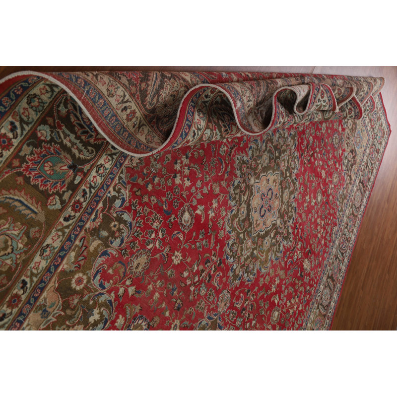 Tapis unique en laine rose 9 pi 10 po x 12 pi 6 po années 1960 Bowmansville