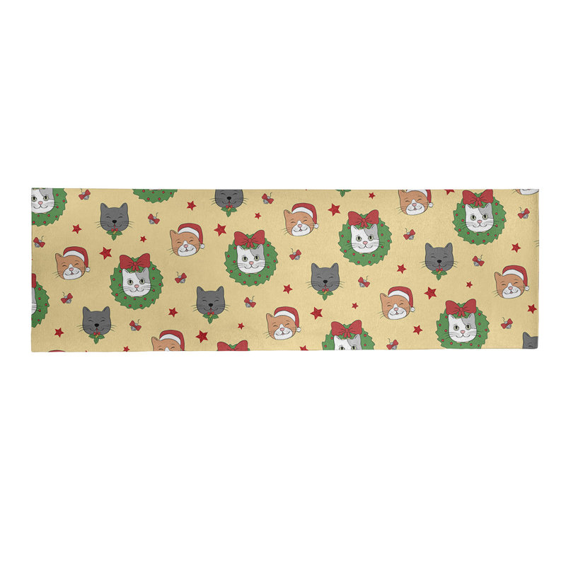 Tapis orange/jaune/vert fait main, Tapis de couloir 2 pi x 8 pi