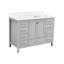 Meuble-lavabo gris de 48 po avec comptoir, bois massif, tiroirs à fermeture en douceur, look moderne pour meuble-lavabo autoportant avec plan de transformation, gris, fermeture en douceur, fonction légère