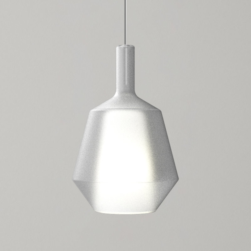MOM 1 - Light Pendant, Titanium, White Glass