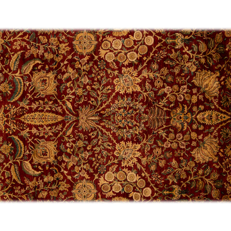 Hand Knotted Wool Oriental Area Rug in Red And Blue