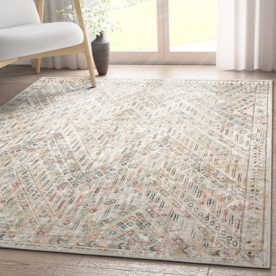 Tapis à chevrons ivoire Ervin Anya