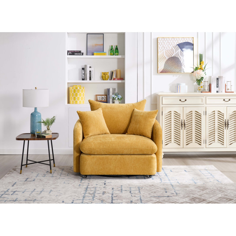 Chaise pivotante à 360 °, Jaune