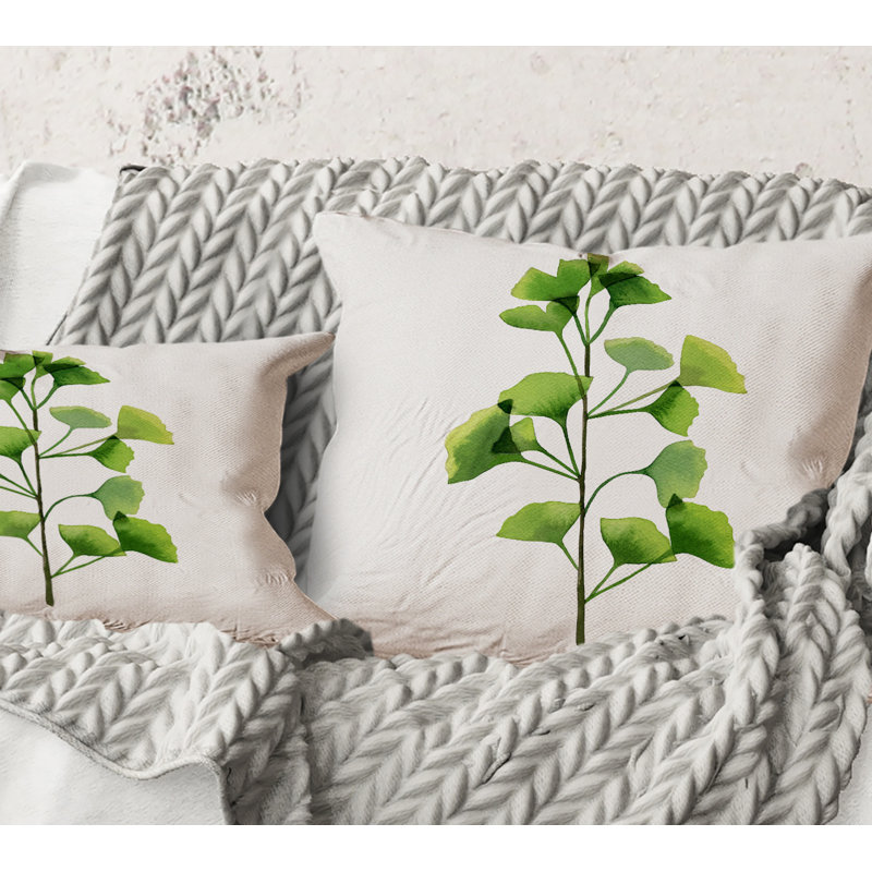 Coussin décoratif carré et vert, 18" x 18"