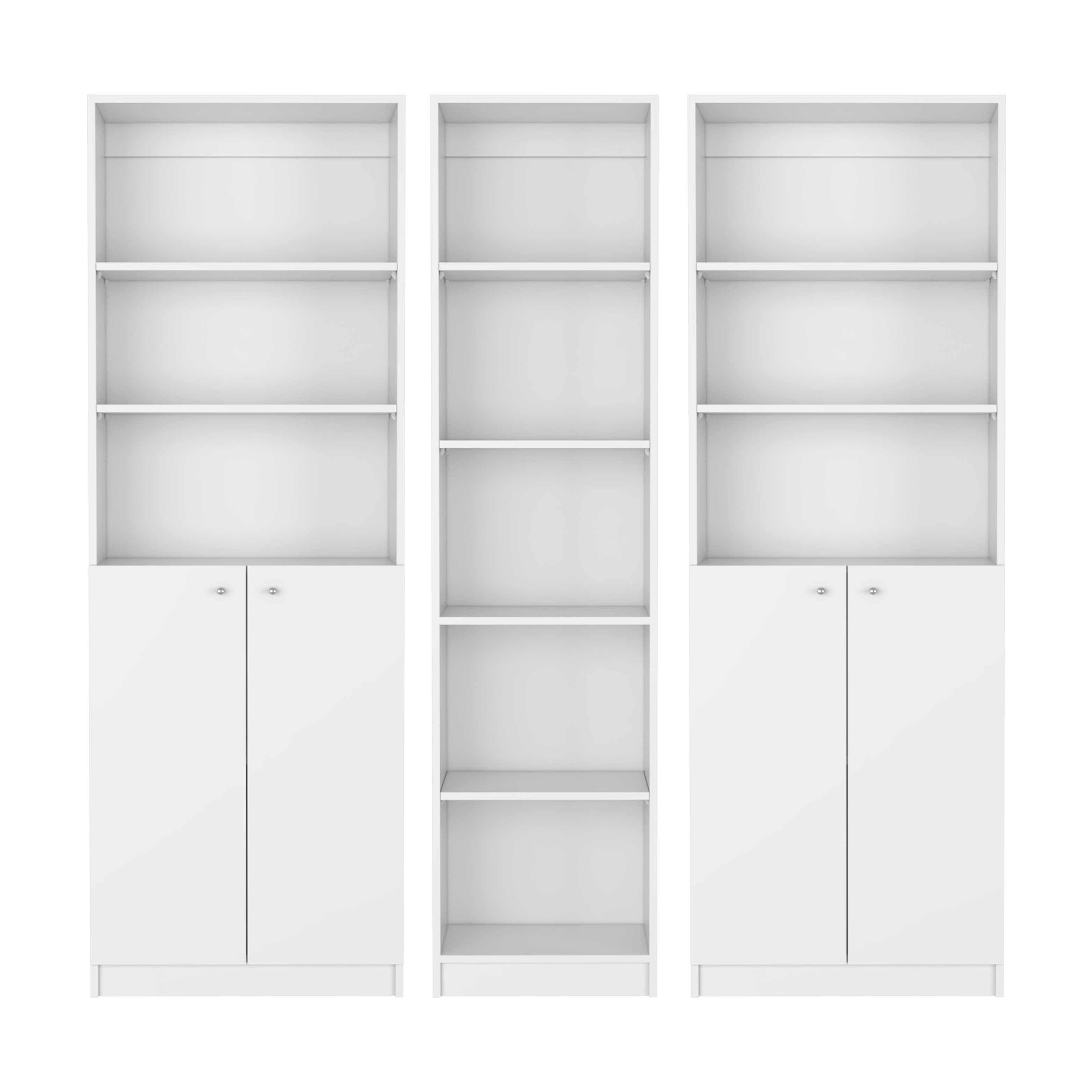 We Have Furniture Levan 3 Piece Living Room Set With 3 Bookcases White we-have-furniture-levan-3-piece-living-room-set-with-3-bookcases-white
