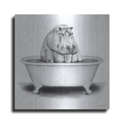 Trinx «Hippo in Tub» par Rachel Nieman, art mural en métal