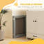 Foldable Wooden Pet Gate with 3 Panels 2 Support Feet for Small Dogs