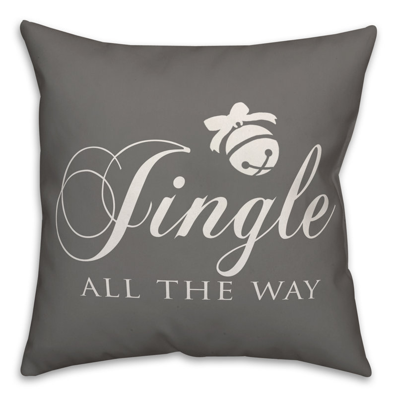  Housse de coussin Jingle All the Way, 16 po x 1 po, Polyester/ Bourre en polyester
