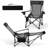 2PCS Camping Lounge Chair w/Detachable Footrest 4-position Backrest Carrying Bag