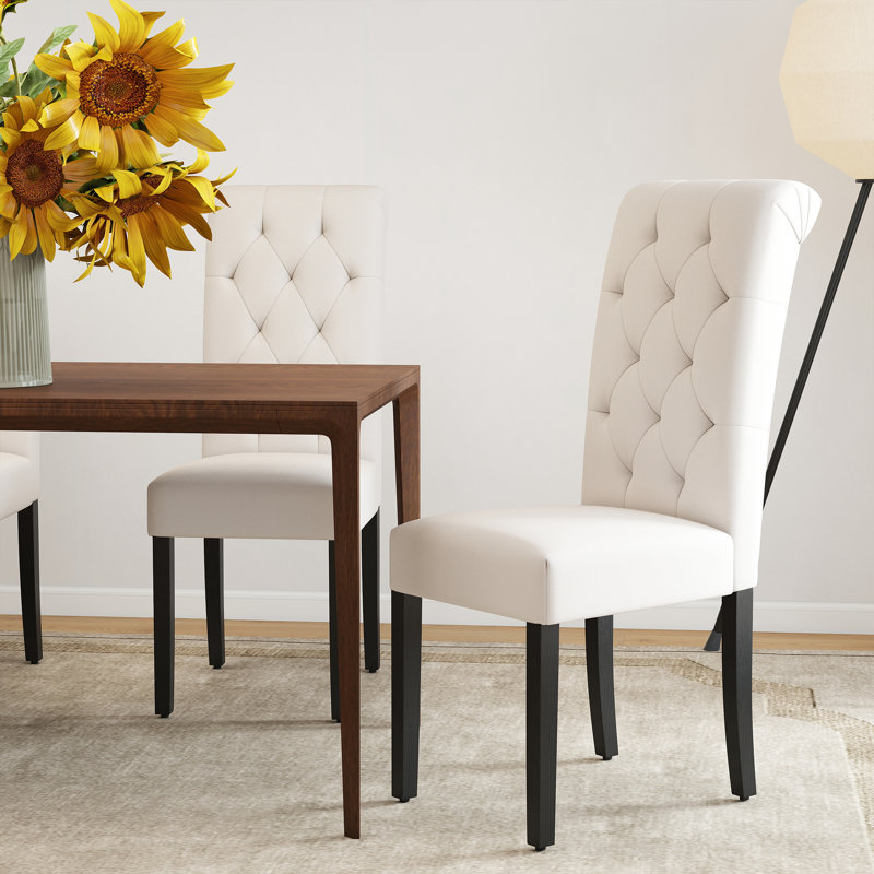 Agastya 18.7'' H Tufted Upholstered Parsons Chair, White