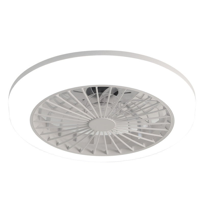 Ventilateur de plafond fermé 18 pouces avec lumière et télécommande, ventilateur encastré moderne à profil bas sans pales pour la salle à manger de la cuisine de la chambre à coucher