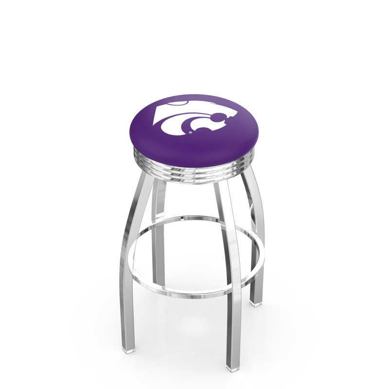Tabouret de bar Logo Series, Tabouret de bar d'une hauteur de siège de 30 po, Noir soudé uni, Université Kansas State