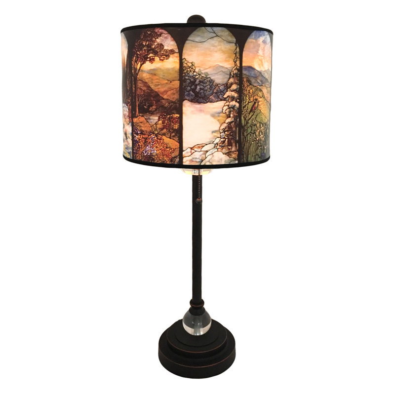 Lampe buffet 28" crystal Newby, Bronze