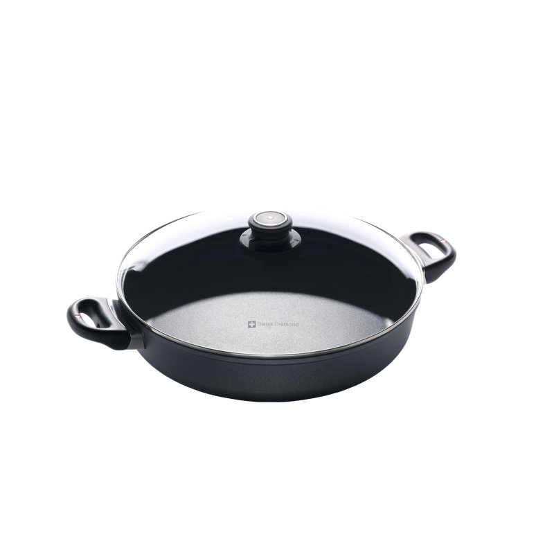 Non Stick Aluminum Saute Pan with Lid, 4.8 Quarts