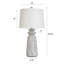 Daltry - Lampe de table traditionnelle - Greyson et blanc frotté - Abat-jour blanc cassé