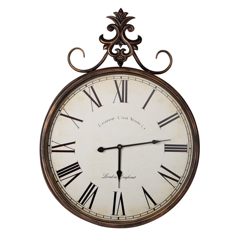 Alexandros Wall Clock Metal Antique-gold Accent Clock, 51 x 70cm