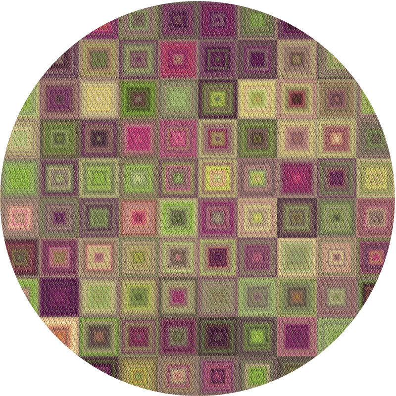 Performance Wool Geometric Indoor Rug, Round 5'