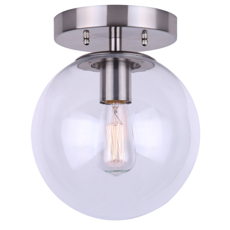Plafonnier encastré Camilo, Transparent, Nickel brossé