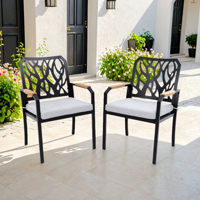 Chaises de salle à manger d'extérieur en aluminium K / D 2PCS